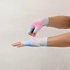 pink cycling gloves